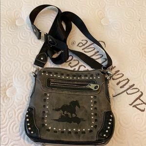 Gray Montana West Crossbody Bag.